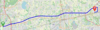 Map Screenshot showing a route